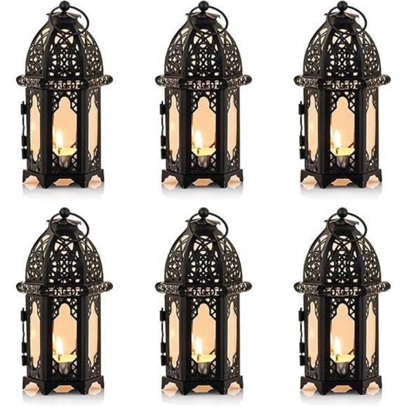 6 Pcs Hanging Candle Holder Lantern Centerpiece Table/Hanging Glass - Picture 7 of 7